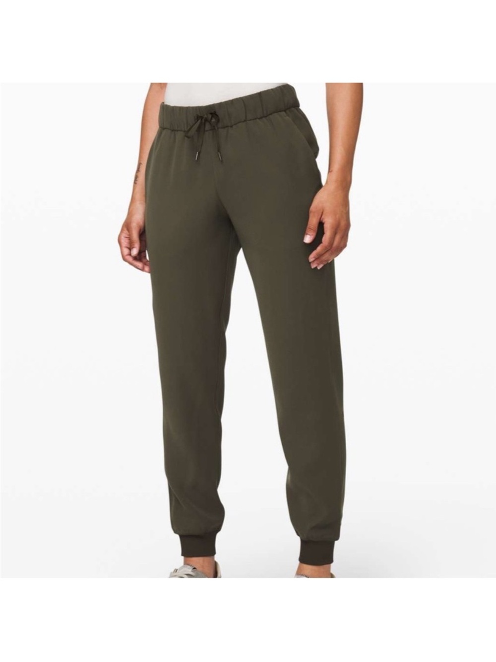 Lululemon On The Fly Joggers Size 6 Olive Green Drawstring Jogger Pants